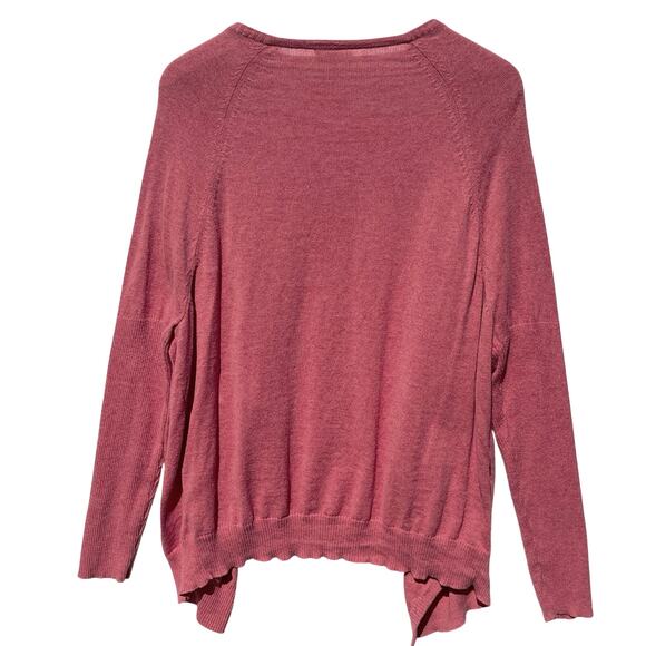 EILEEN FISHER Women’s Rose Pink Waterfall Button Up Cardigan large - Picture 4 of 4